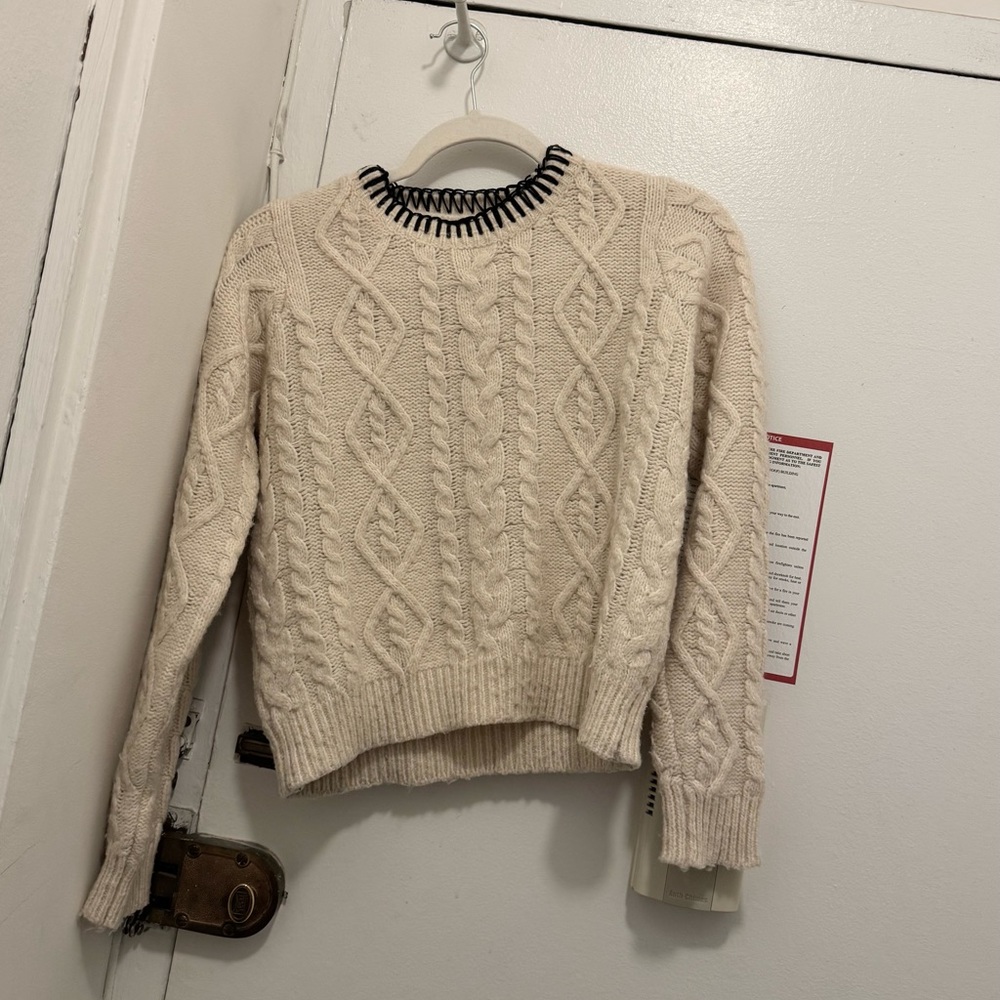 Mango Cable Knit Cream Sweater